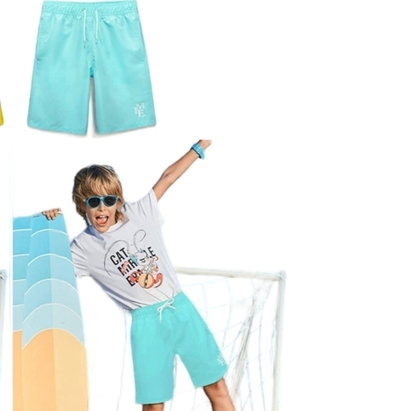 Meilonger Boy's Light Blue Swim Shorts Size 18-20 NWT - Picture 2 of 7